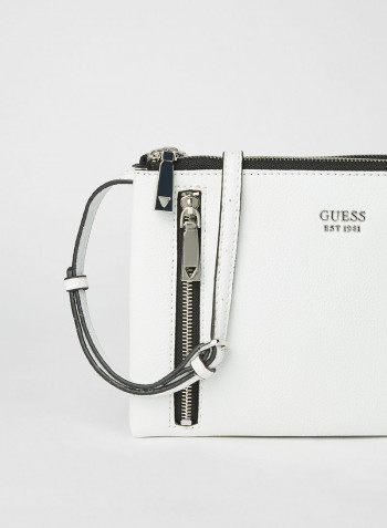 Naya Double Zip Crossbody Bag White