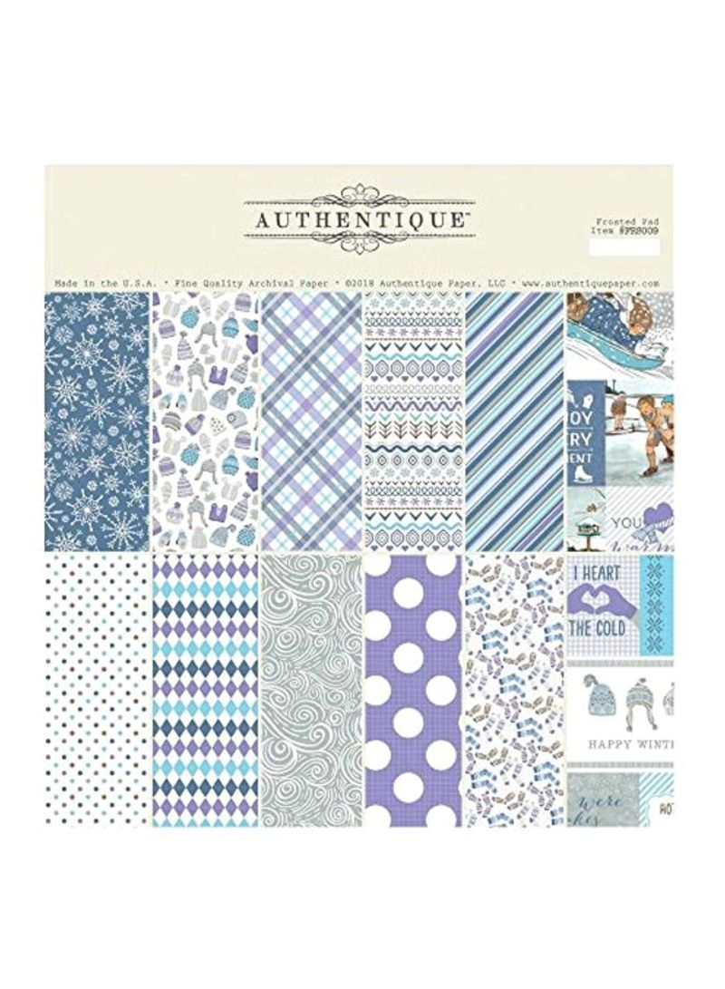 18-Piece Double-sided Cardstock Pad Blue/White/Purple