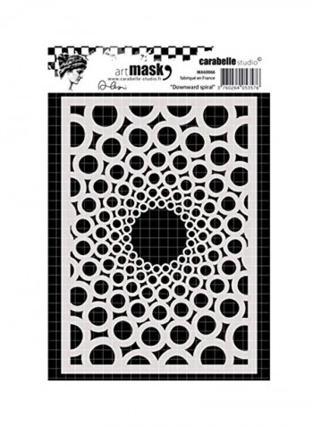 Downward Spiral Art Mask Stencil Black/White