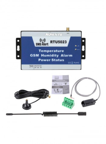 Temperature GSM Humidity Alarm Power System Blue/Black/Grey 6.69x3.54x3.35inch