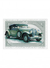 Wikov Counted Cross Stitch Kit With Pre-Printed Background Green/White/Blue