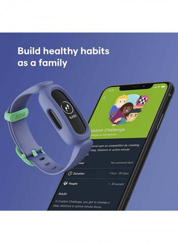 Ace 3,Tracker for Kids 6+ with Animated Clock Faces, Up to 8 days battery life & water resistant up to 50 m Blue/Astro Green