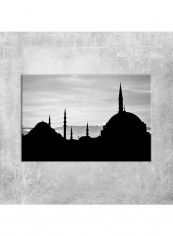 Decorative Wall Painting With Frame Grey/Black 60x90centimeter