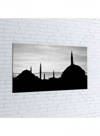 Decorative Wall Painting With Frame Grey/Black 60x90centimeter