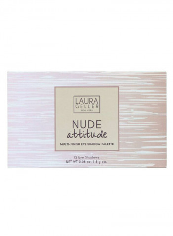 12-Shade Nude Attitude Multi-Finish Eyeshadow Palette Multicolour