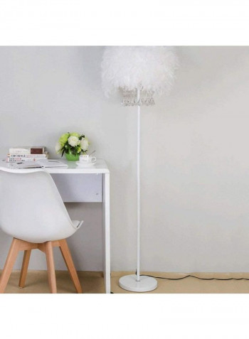 LED Feather Detail Floor Lamp Yellow