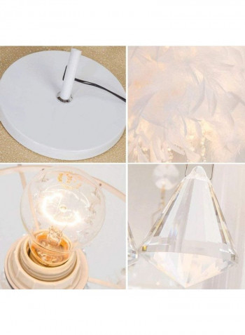 LED Feather Detail Floor Lamp Yellow