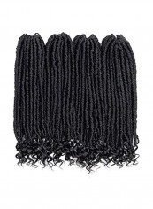 6-Piece Crochet Braid Hair Extensions Set Black 18inch