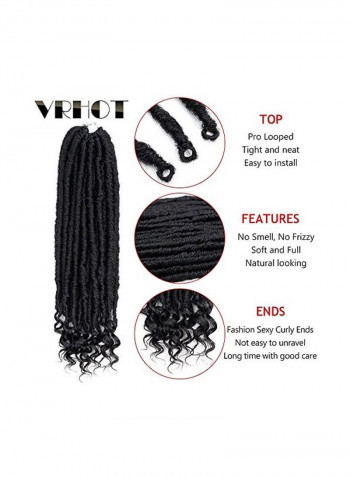 6-Piece Crochet Braid Hair Extensions Set Black 18inch