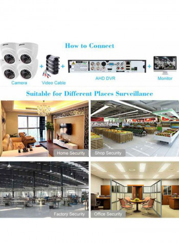 Wireless Night Vision Surveillance Camera White 2.21kg