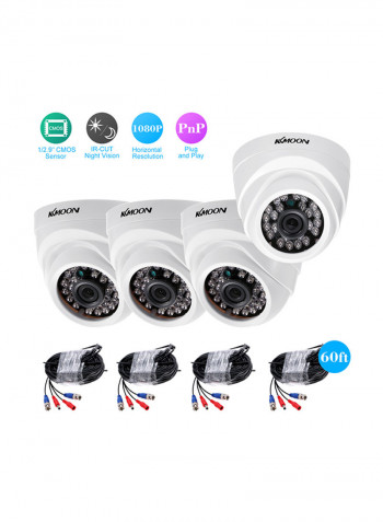 Wireless Night Vision Surveillance Camera White 2.21kg