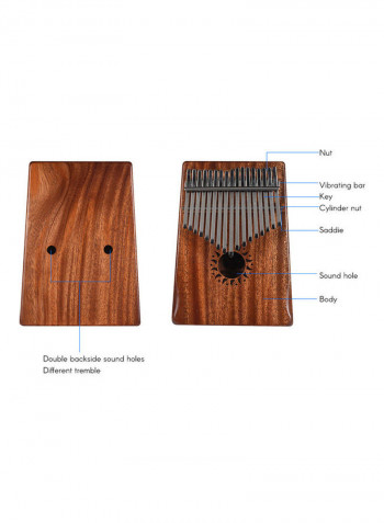 17-Key Portable Kalimba Mbira Thumb Piano
