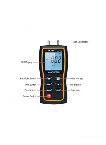 High Precision Differential Manometer Black/Yellow