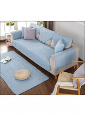 Simple Protector Washable Sofa Slipcover Blue 90 x 240centimeter