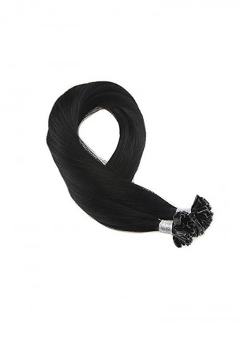 2-Piece Straight Human Hair Extension 1 Jet Black 18inch