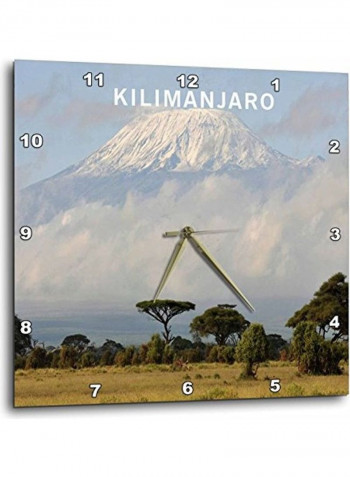 Africas Mount Kilimanjaro Wall Clock Multicolour 13x13inch