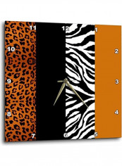 Animal Skin Printed Wall Clock Multicolour 13x13x0.1inch