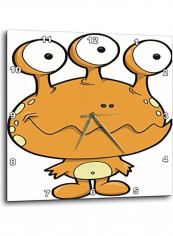 Cute Monster Printed Wall Clock Multicolour 13x13x0.1inch
