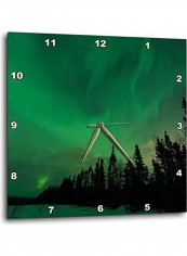 Forest Printed Analog Wall Clock Green/Black 13x13x0.1inch