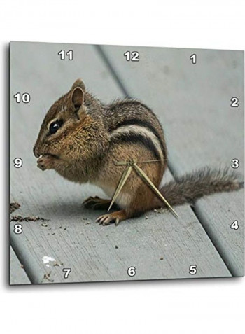 Squirrel Printed Wall Clock Multicolour 13x13x0.1inch