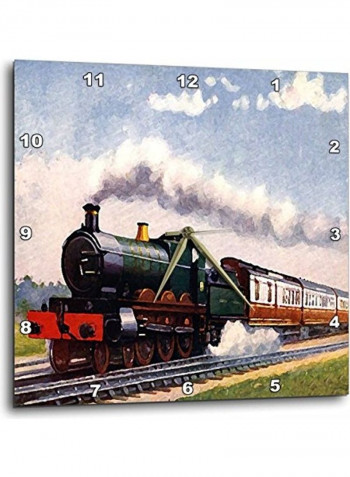 Steam Train Themed Wall Clock Multicolour