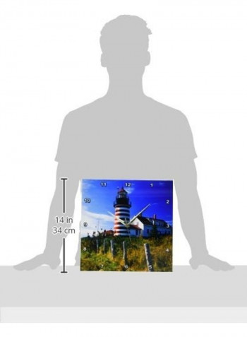 West Quoddy Head Lighthouse Wall Clock Multicolour 13x13inch
