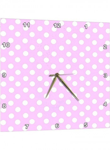Decorative Printed Wall Clock Pink/White 15x15inch