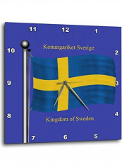 The Flag Of Sweden Printed Wall Clock Multicolour 13 x 13inch