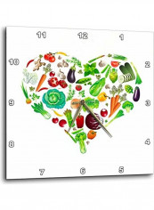 Vegetables Heart Wall Clock Multicolour 14x14x3inch