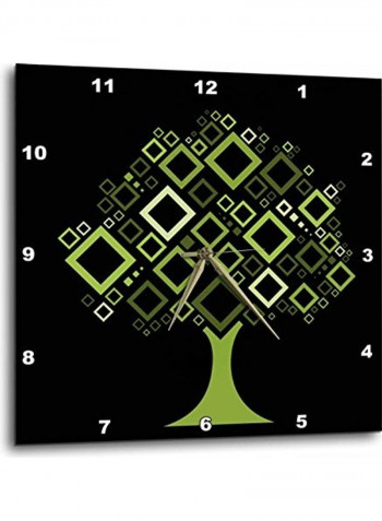 Contemporary Tree Printed  Wall Clock Multicolour 13 x 13inch