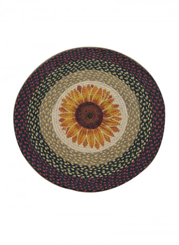 Flower Design Mat Multicolour 68.58centimeter