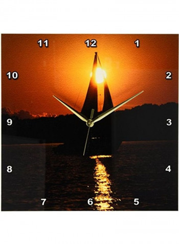 Sailboat Sunset Leech Lake Wall Clock Multicolour 13 X 13inch