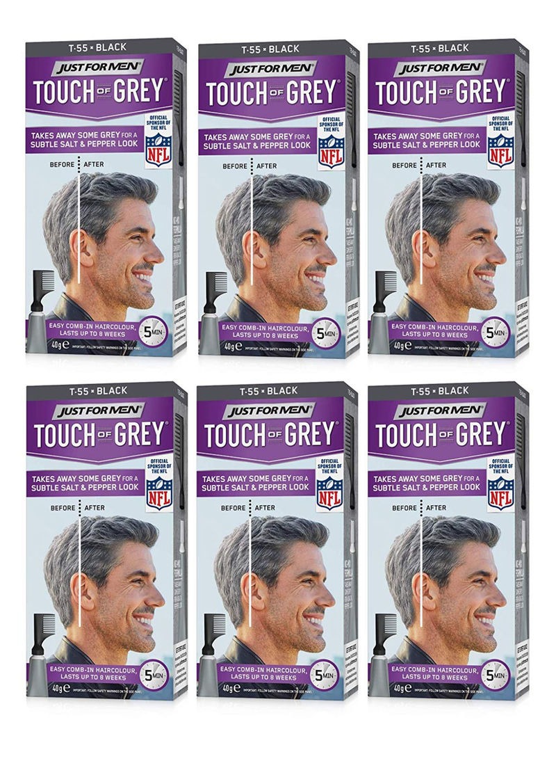 Pack Of 6 Touch Of Grey Hair Colour Black/Grey 6 x 40g