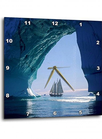 Sailboat In The Artic Wall Clock Multicolour 13x13inch