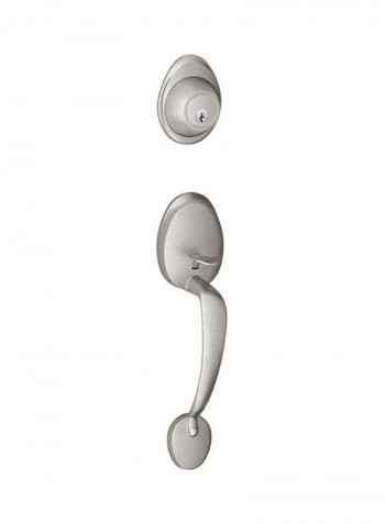 Barcelona Exterior Handleset With Deadbolt Silver 5.51x3.46x12.2inch