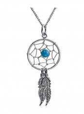 925 Sterling Silver Dream Catcher Feather Pendant