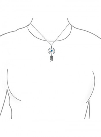925 Sterling Silver Dream Catcher Feather Pendant
