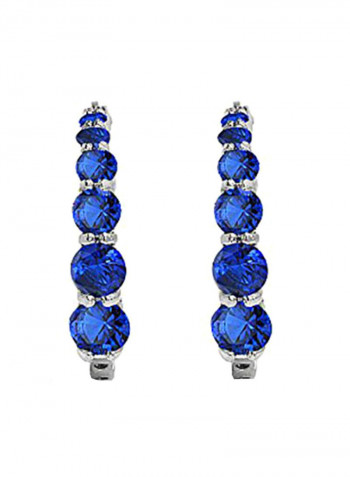 925 Sterling Silver Sapphire Fashion Earrings