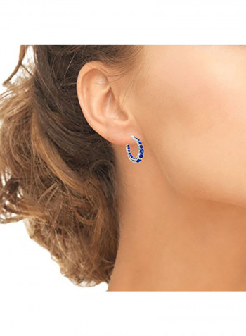 925 Sterling Silver Sapphire Fashion Earrings
