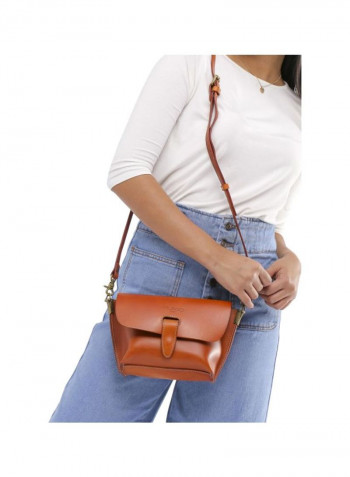 Leather Crossbody Bag Brown