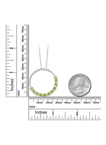 925 Sterling Silver 2.40 Ct Peridot Studded Pendant Necklace