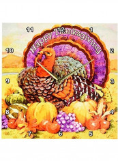 DPP 3206 2 Happy Thanksgiving Wall Clock Multicolour 13x13inch