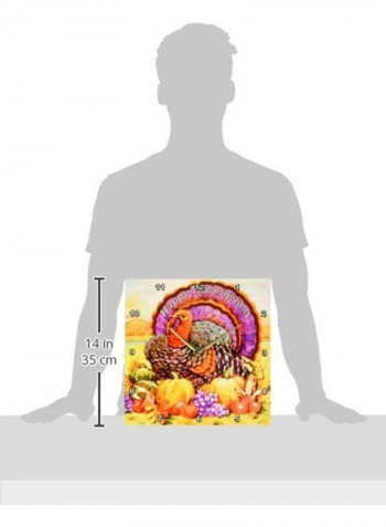 DPP 3206 2 Happy Thanksgiving Wall Clock Multicolour 13x13inch