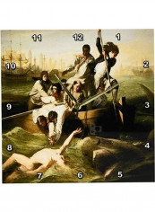 Watson And The Shark By John Singleton Copley American Art Wall Clock Multicolour 13 X 13inch