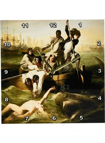 Watson And The Shark By John Singleton Copley American Art Wall Clock Multicolour 13 X 13inch