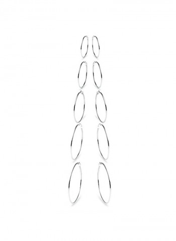5-Pair Round Shape Sterling Silver Earrings