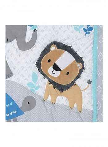 3-Piece Jungle Fun Printed Crib Bedding Set
