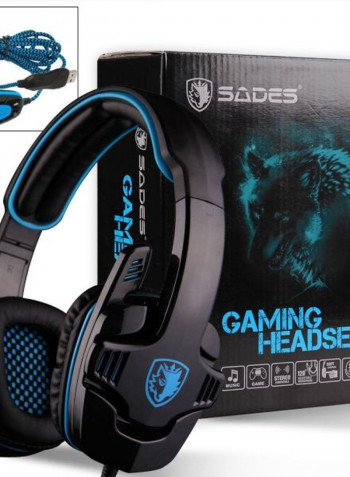 Wired Over-Ear Gaming Headphones With Mic Black/Blue