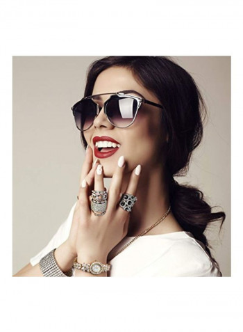 3-Piece 925 Sterling Silver Cubic Zirconia Studded Baguette Marquise Ring Set