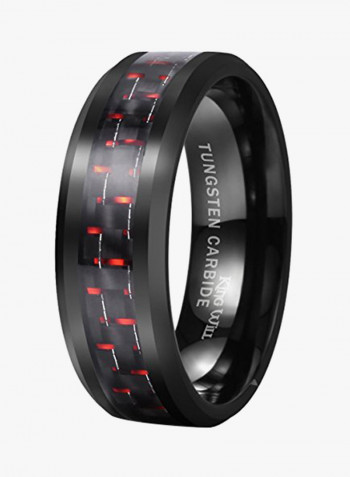 Tungsten Carbide Fibber Inlay Wedding Band Ring